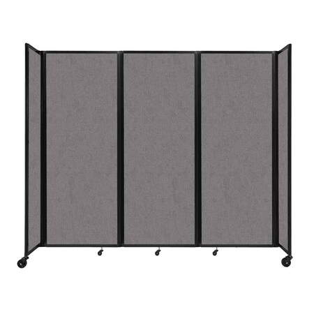 Versare Room Divider 360 Folding Portable Partition 8'6" x 7'6" Slate Fabric 1190319